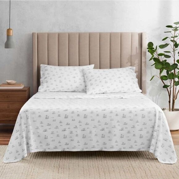 Welhome Cotton Rich Sateen 320TC Classic Mushroom 4pc Sheet Set - Picture 7 of 11